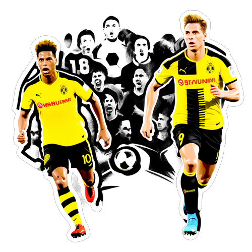 Desain Menarik Sepak Bola dan Pemain Sketsa untuk Pertandingan Dortmund vs Leverkusen