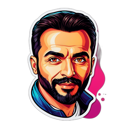 बारिश अल्पर यिलमाज़ का स्टाइलिश पोर्ट्रेट स्टिकर