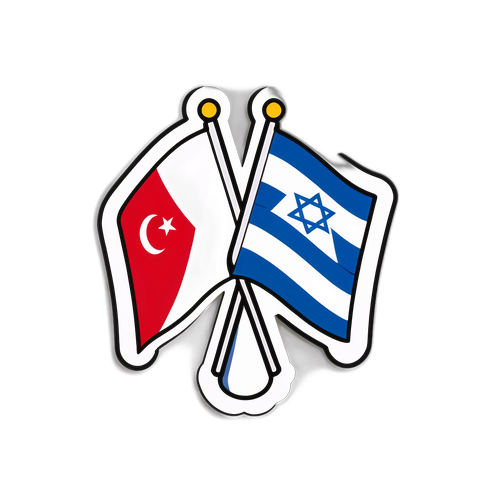 Dostluk Temalı Sticker: Türkiye ve İsrail Bayrakları