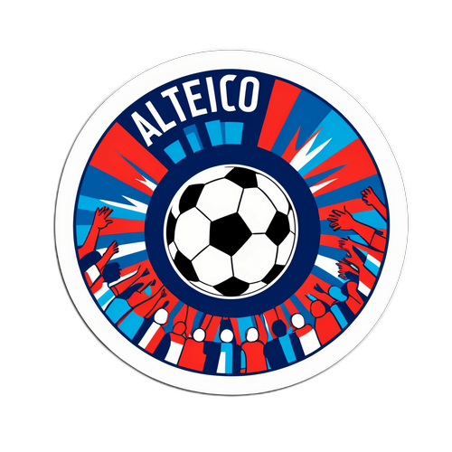 Ilustração de uma bola de futebol com o nome do Atlético