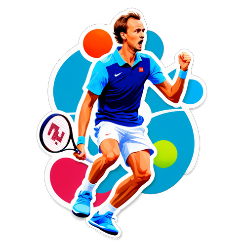 Sticker di Daniil Medvedev in Azione