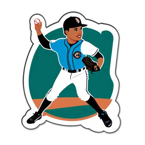 Playful Sticker of Taijuan Walker Pitching