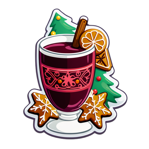 Traditionelles Weihnachtsmotiv mit Plätzchen und Glühwein