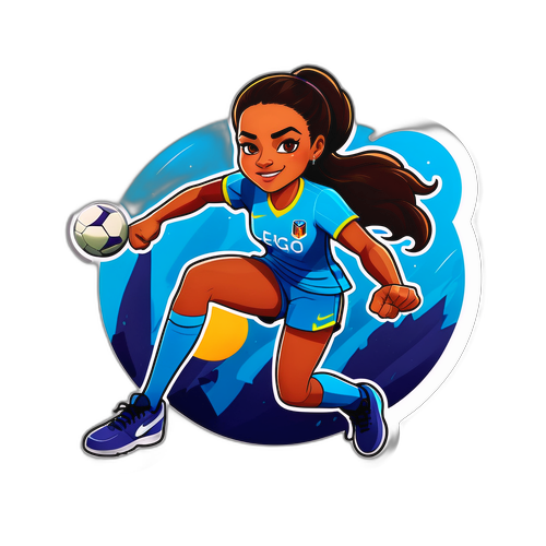 Masayang Kartoon na Sticker ng Isang Manlalaro ng Futbol