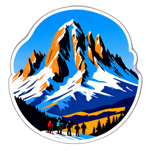 Sticker de la famosa montaña Catedral en Bariloche