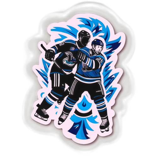 Dynamic Ice Clash: Wild and Blues Players Silhouette