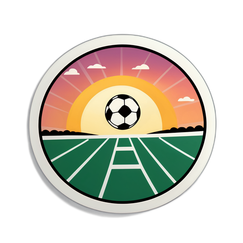 Stiker Matahari Terbit di Lapangan Sepak Bola