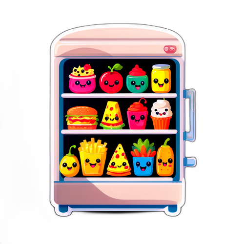 Um Refrigerador Falante Cheio de Comidinhas Fofas