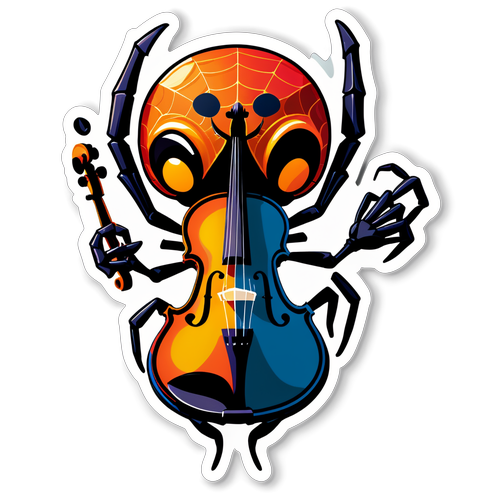 Speelse Mysterie: De Violist Spin Sticker