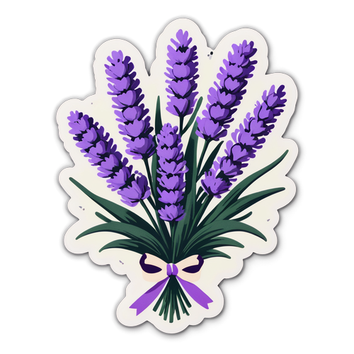 Buchet vintage de lavandă cu textul 'Dragoste cu miros de lavandă'