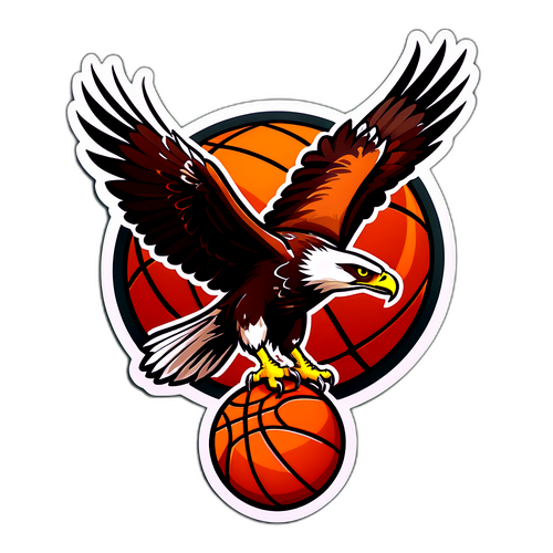 Ilustrasi Elang di Atas Lapangan Basket