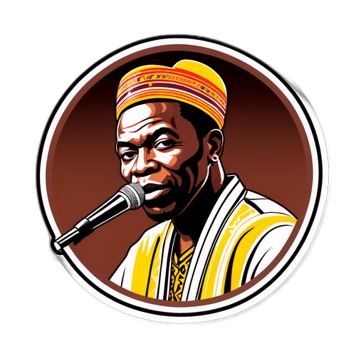 Autocollant illustrant la célèbre chanson de Youssou Ndour, intégrant des éléments de la culture africaine