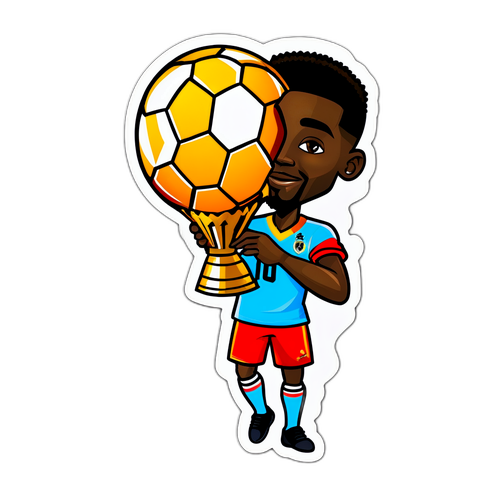 Cartoonische Sticker van de Afrikaanse Ballon d'Or