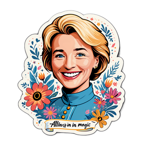 Nálepka s ikonickým úsměvem Emmy Thompson