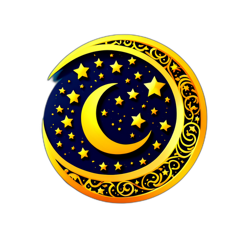 Sticker voor Ramadan 2026 met Maan en Sterren