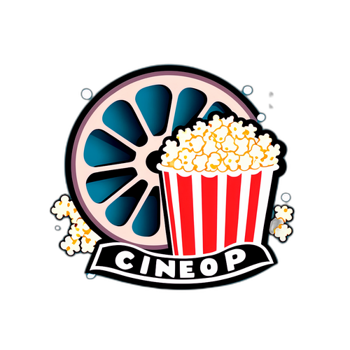 Artistikong Representasyon ng Reel ng Pelikula at Popcorn