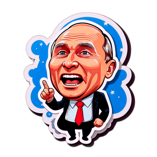 Humorvoller Cartoon-Aufkleber von Vladimir Putin