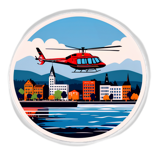 Oslo havn med helikopter