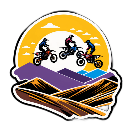 Sticker Lansekap Australia dengan Motorcross