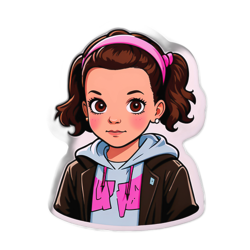 Стикер с Милли Бобби Браун в косплей-наряде