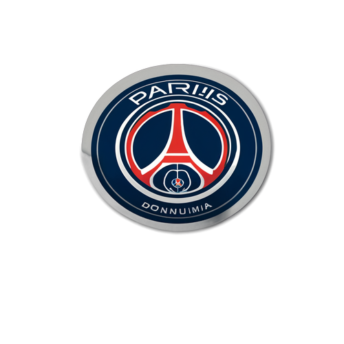 Sticker con el diseño del logo del PSG y Donnarumma