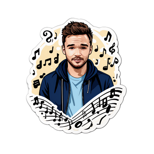 Sticker Liam Payne z nutami