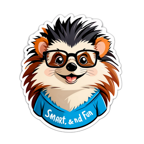 Смішний їжак у окулярах