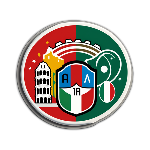 Sticker Logo Serie A dengan Elemen Ikonik Itali
