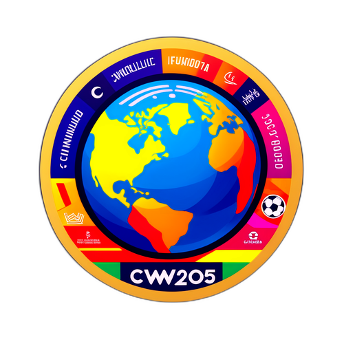 Stiker CWC 2025 yang Futuristik
