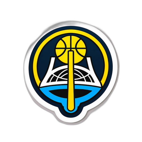 Modern Minimalist Warriors and Nets Logo Sticker