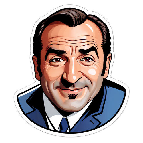 Autocollant caricatural de Jean Dujardin
