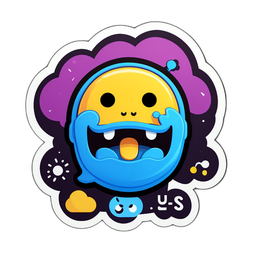 Humoristisk klistremerke med ødelagt Discord-logo