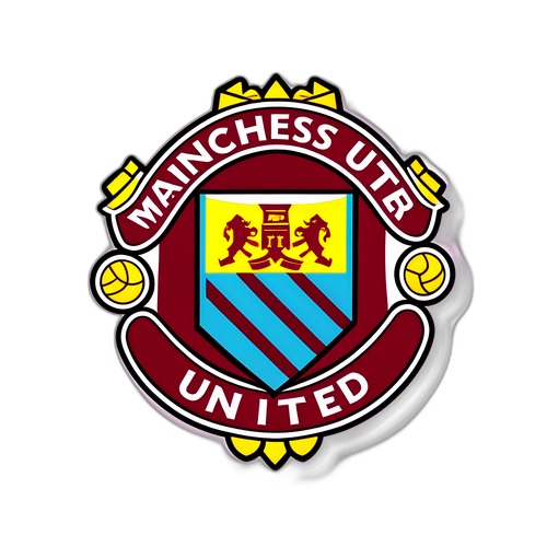 Styliserad logo som förenar Manchester United och West Hams element