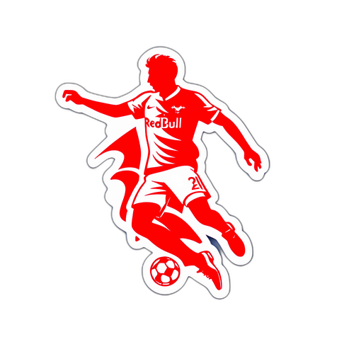 Силует логотипу Red Bull Salzburg з футболістом