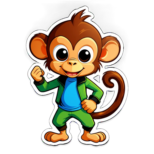 Energetic Monkey Sticker