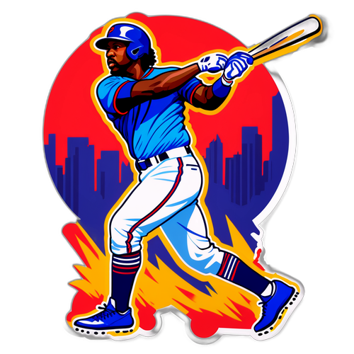 Dynamic Vladimir Guerrero Batting Sticker