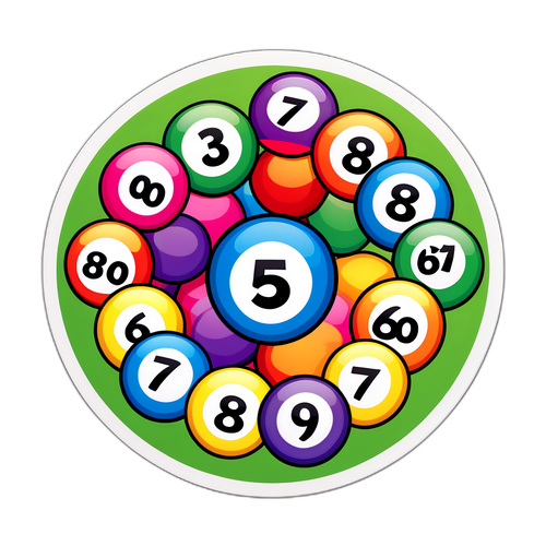 Makulay na Bingo Balls na may Numerong '6/58'