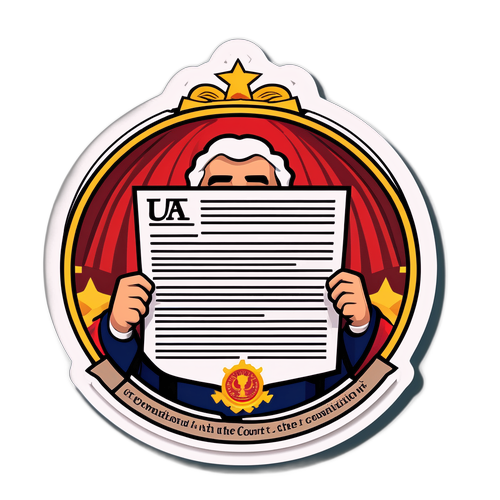 법원과 헌법을 상징하는 스티커