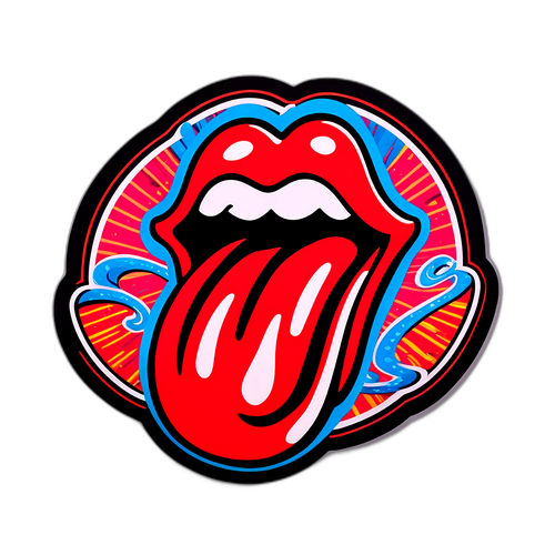 Adesivo Rock con Logo Iconico dei Rolling Stones