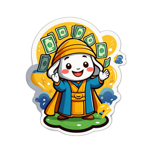 דמות משמחת עם שקלים גשומים