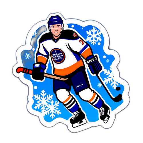 Macklin Celebrini Hockey Action Sticker