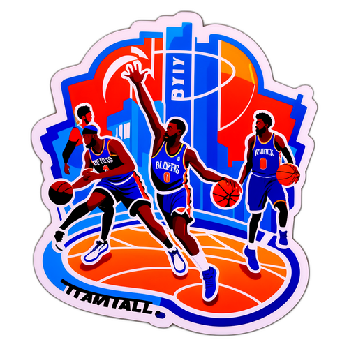 Vibrant na Sticker ng Basketball Court