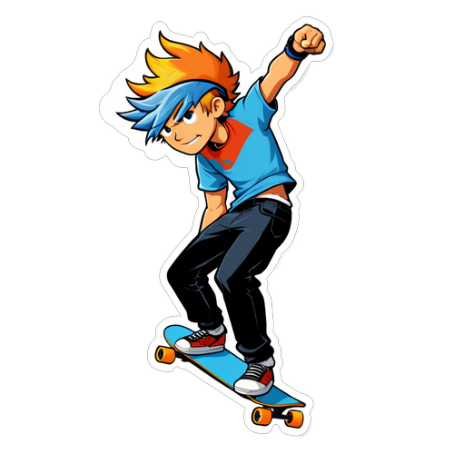 Sticker van Maurits Vande Reyde op een skateboard