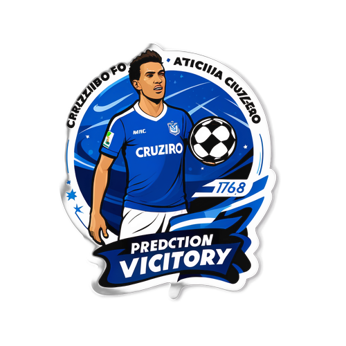 Стикер с графикой матча Крузейро против Атлетико Минеиро и текстом "Прогноз на победу!"