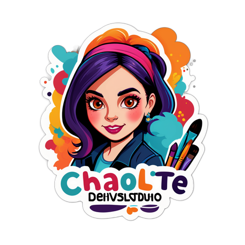 Autocollant de Charlotte Devillers dans son studio artistique