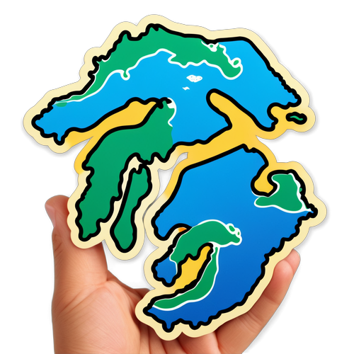 Great Lakes Aquatic Life Map Sticker