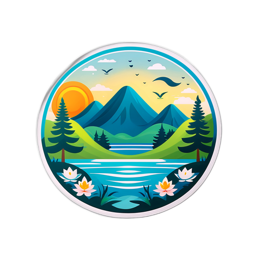 Sticker na Naglalarawan ng Kapayapaan at Kalikasan