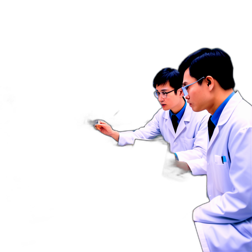 清华大学团队在实验室讨论芯片开发