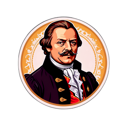 Karl Habsburg Aufkleber im historischen Gewand