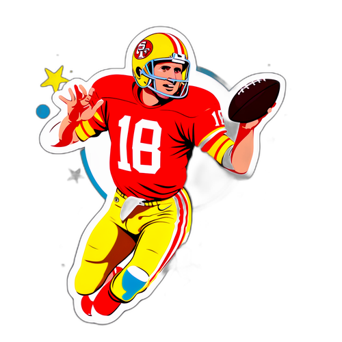 Illustrazione di Joe Montana in posa di football classica